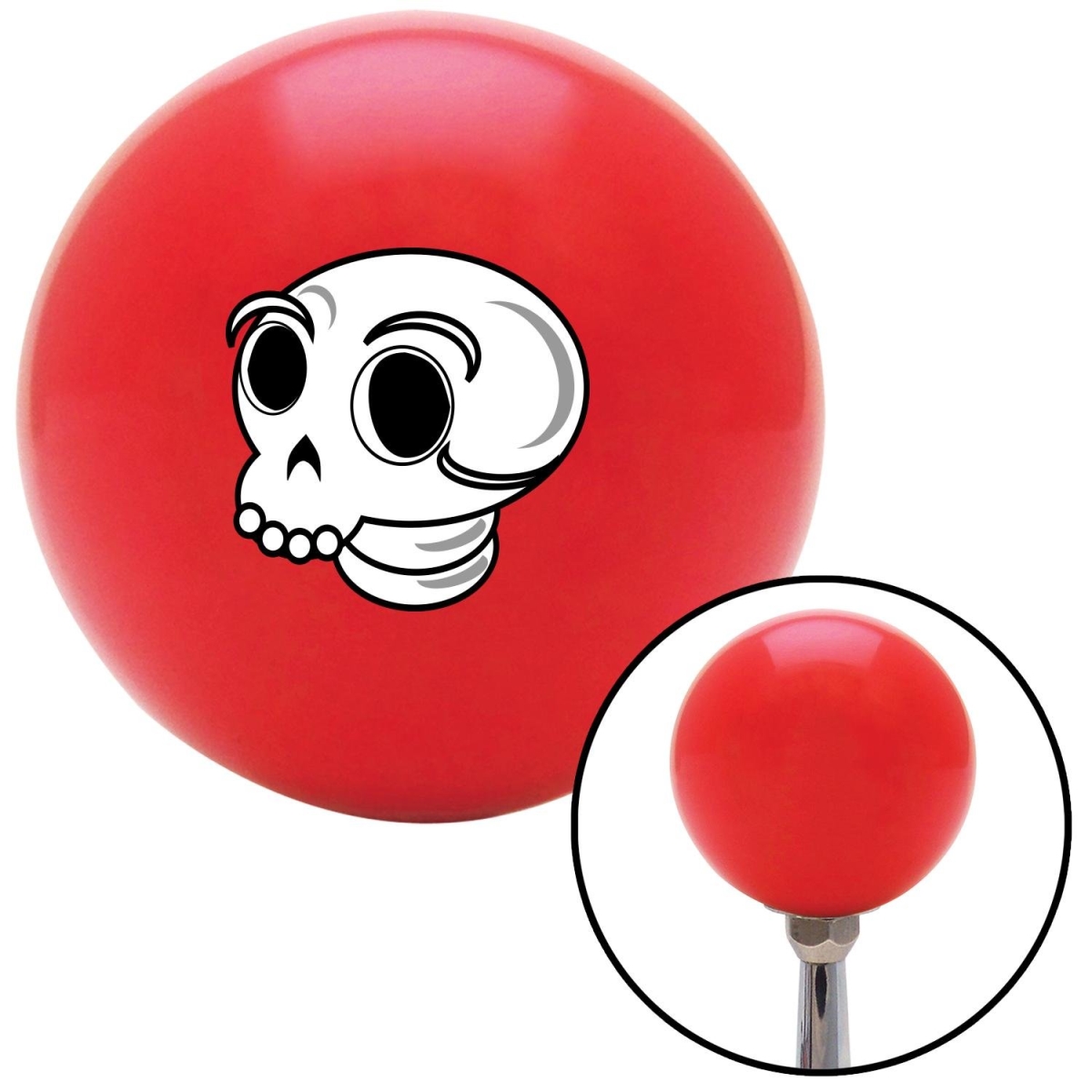 Picture of American Shifter 101056 Skull of Death Red Shift Knob with M16 x 1.5 Insert Shifter Auto Manual Custom Brody