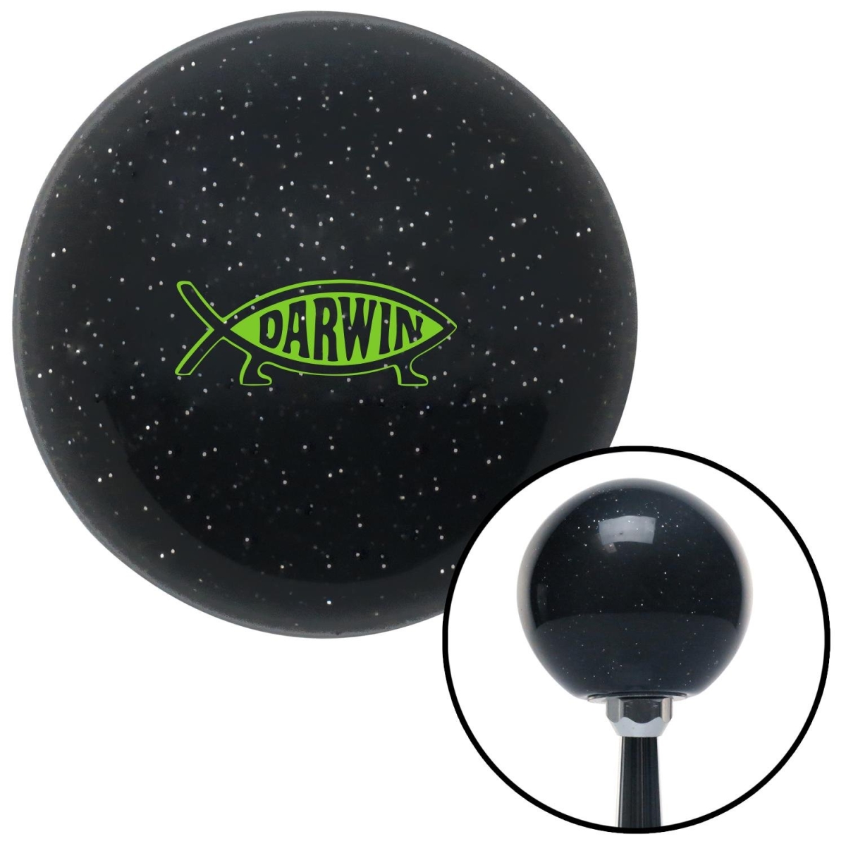 American Shifter 73860 Black Metal Flake Shift Knob with M16 x 1.5 Insert (Green Darwin)