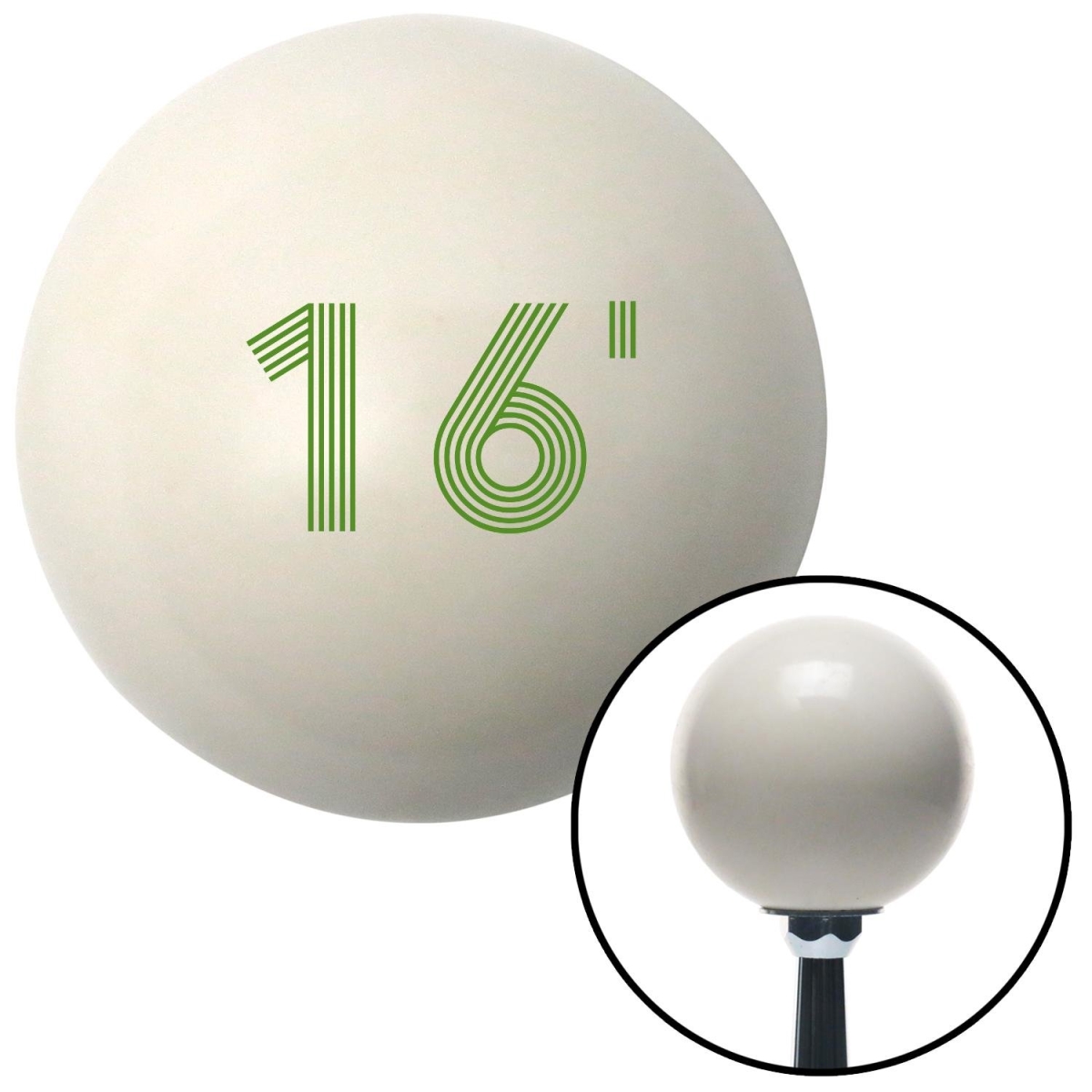 American Shifter 142139 Green 16 Year Retro Series Ivory Shift Knob with M16 x 1.5 Insert Shifter Auto Brody -  American Shifter Company