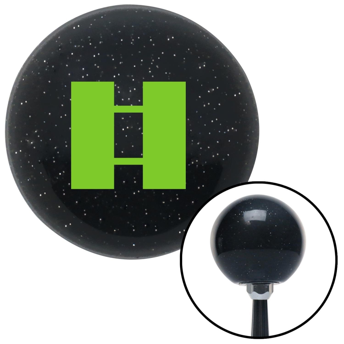 American Shifter 72392 Black Metal Flake Shift Knob with M16 x 1.5 Insert (Green Captain)