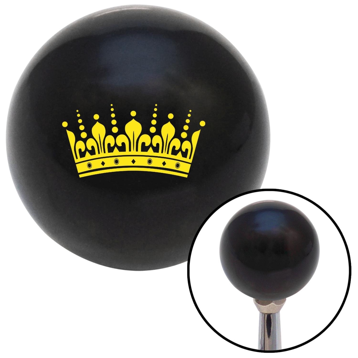 American Shifter 104631 Yellow Kings Crown Black Shift Knob with M16 x 1.5 Insert Shifter Auto Manual Brody -  American Shifter Company