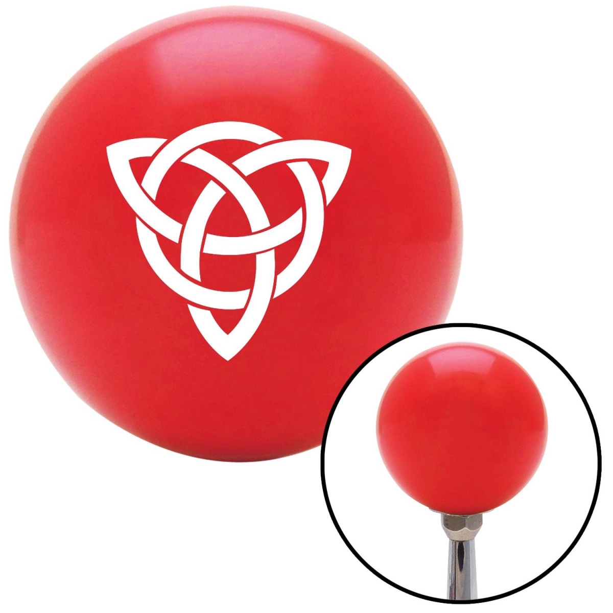 Picture of American Shifter 101586 White Celtic Design No.2 Red Shift Knob with M16 x 1.5 Insert Shifter Auto Manual