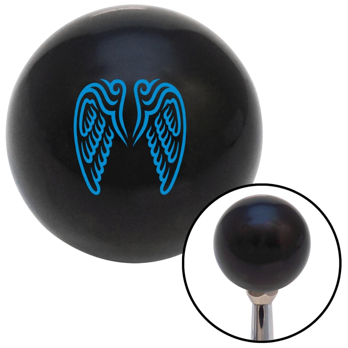 Blue Angel Wings Black Shift Knob with M16 x 1.5 Insert Shifter Auto Manual Custom -  NewAlthlete, NE1639085