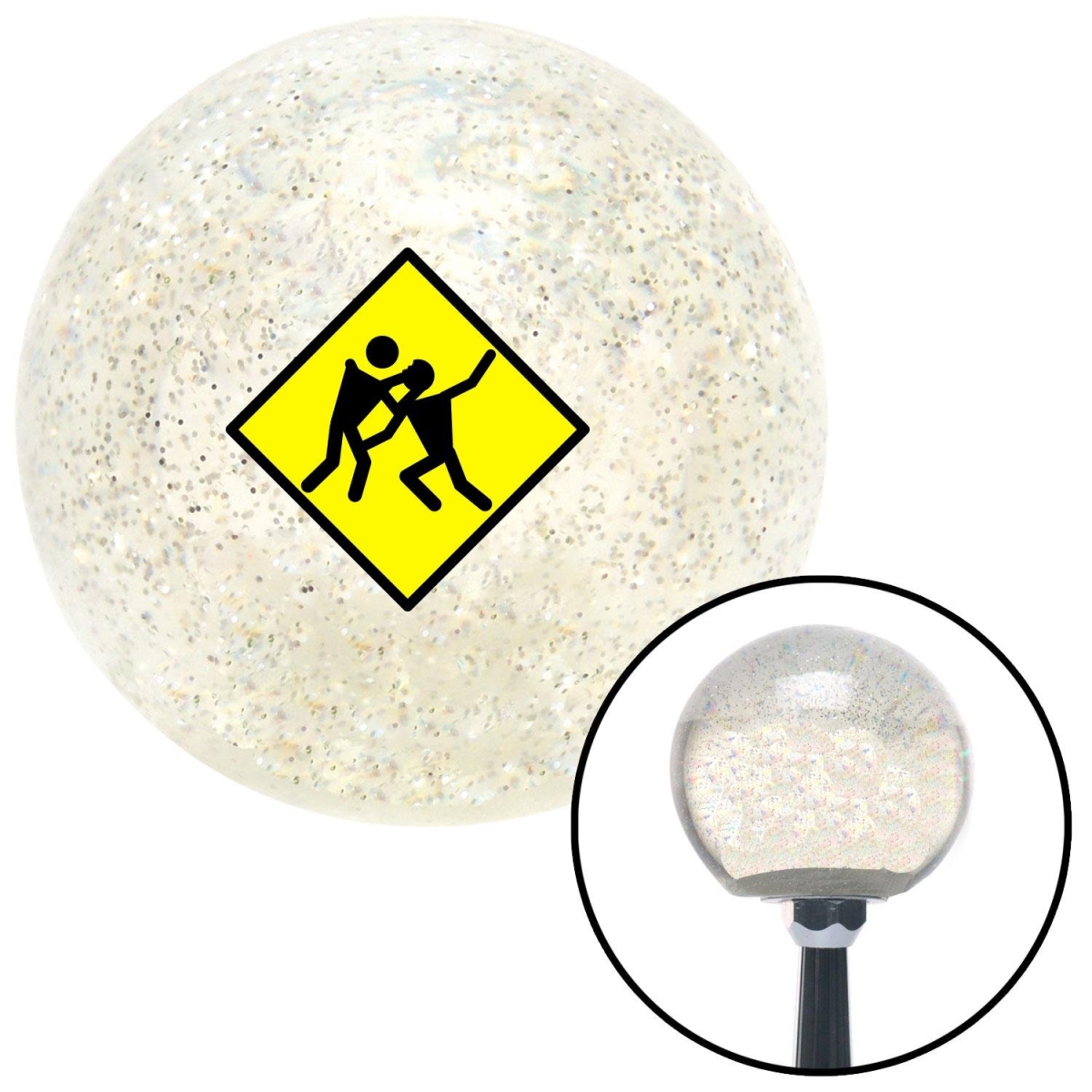 American Shifter 93203 Clear Metal Flake Shift Knob with M16 x 1.5 Insert (Yield to Zombies)