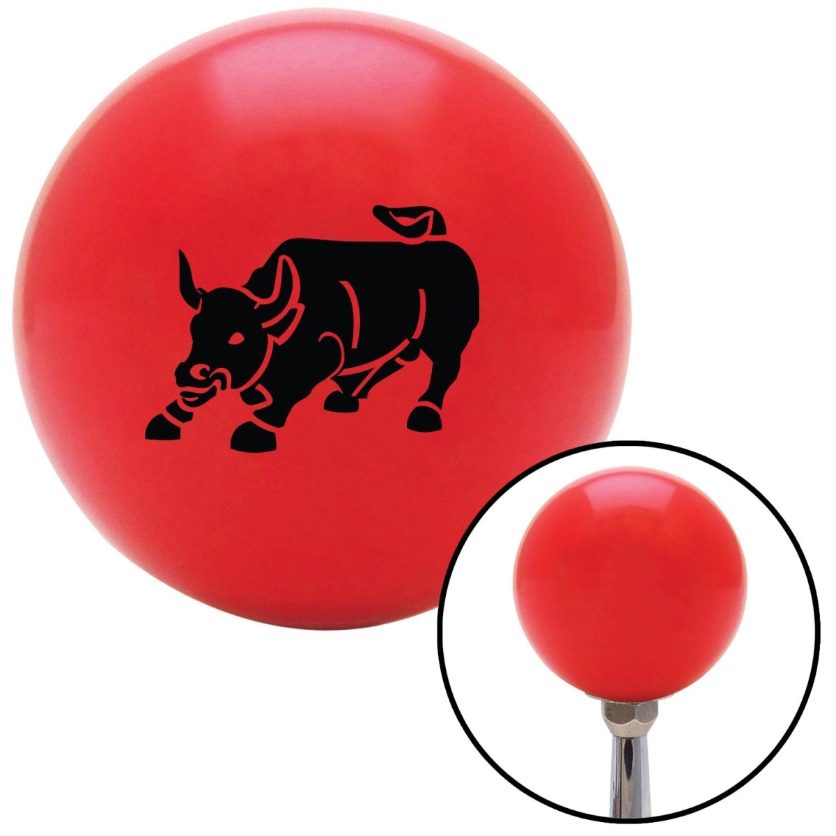 American Shifter 93544 Red Shift Knob with M16 x 1.5 Insert (Black Bull)
