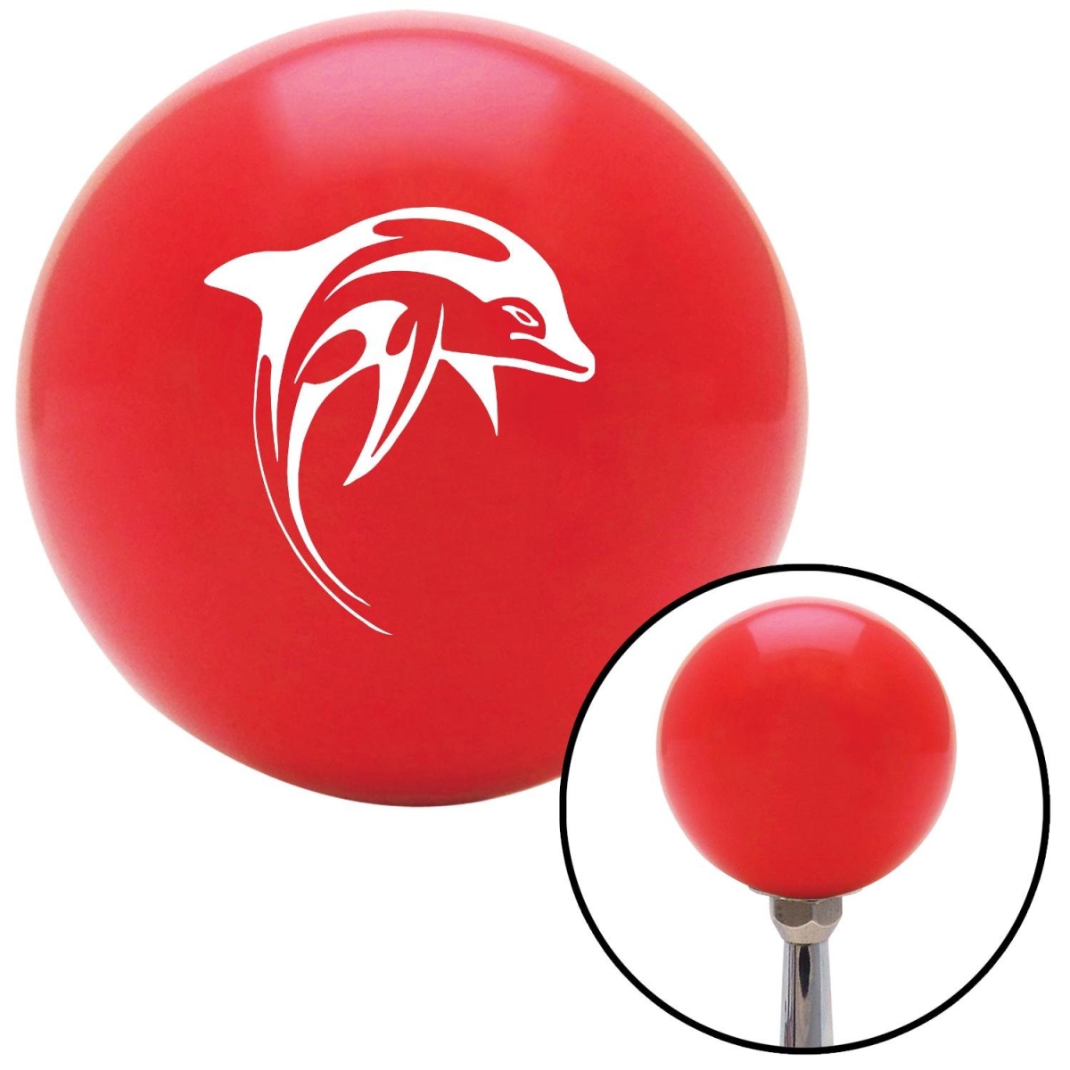 American Shifter 93644 Red Shift Knob with M16 x 1.5 Insert (White Dolphin)