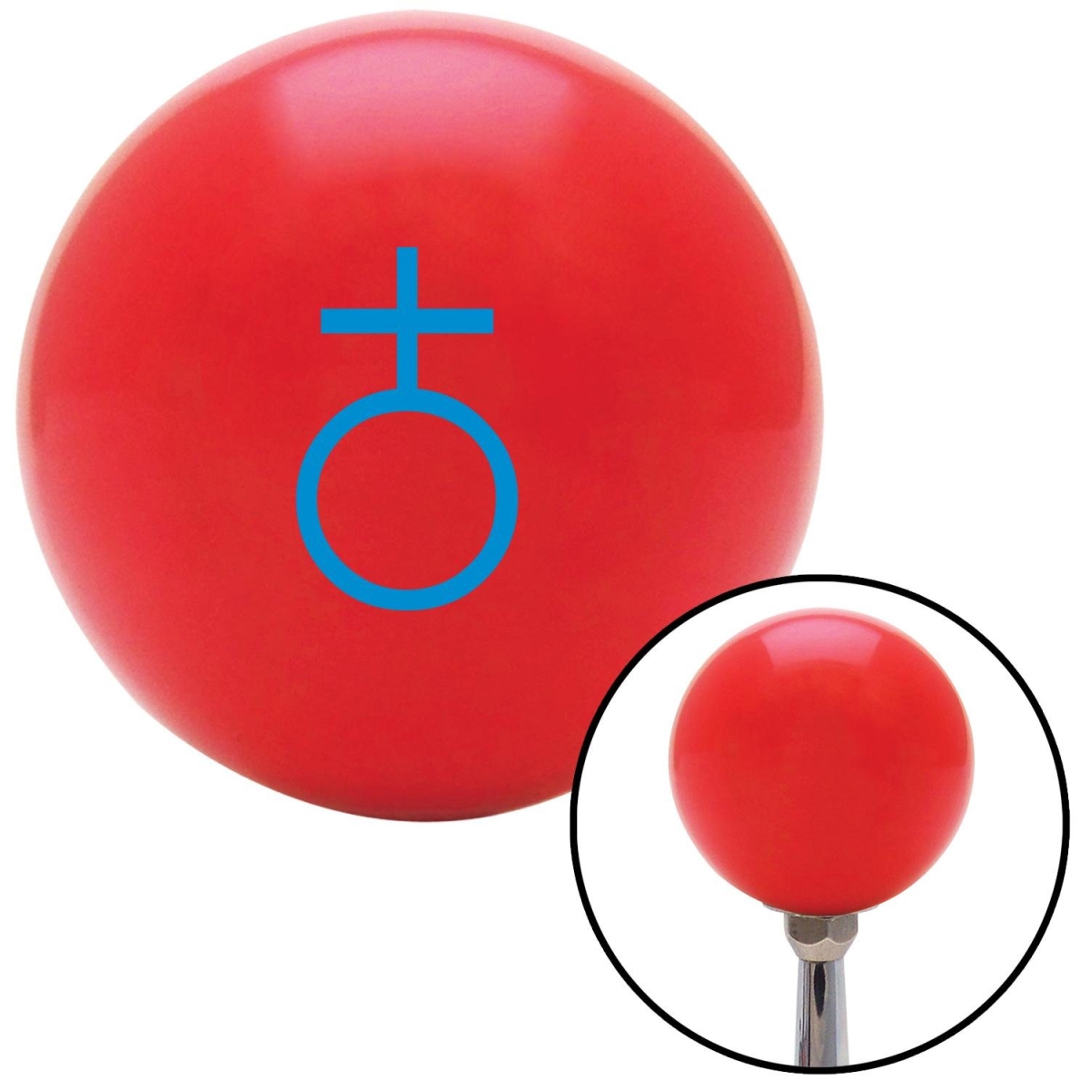 Picture of American Shifter 101695 Blue Earth Red Shift Knob with M16 x 1.5 Insert Shifter Auto Manual Custom Brody
