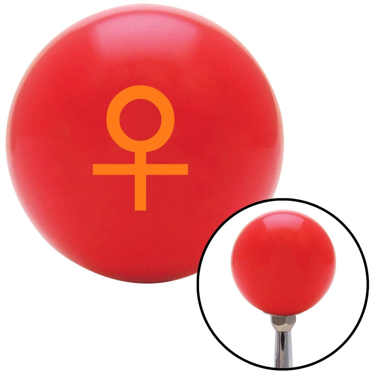 Picture of American Shifter 101707 Orange Female Red Shift Knob with M16 x 1.5 Insert Shifter Auto Manual Custom Brody