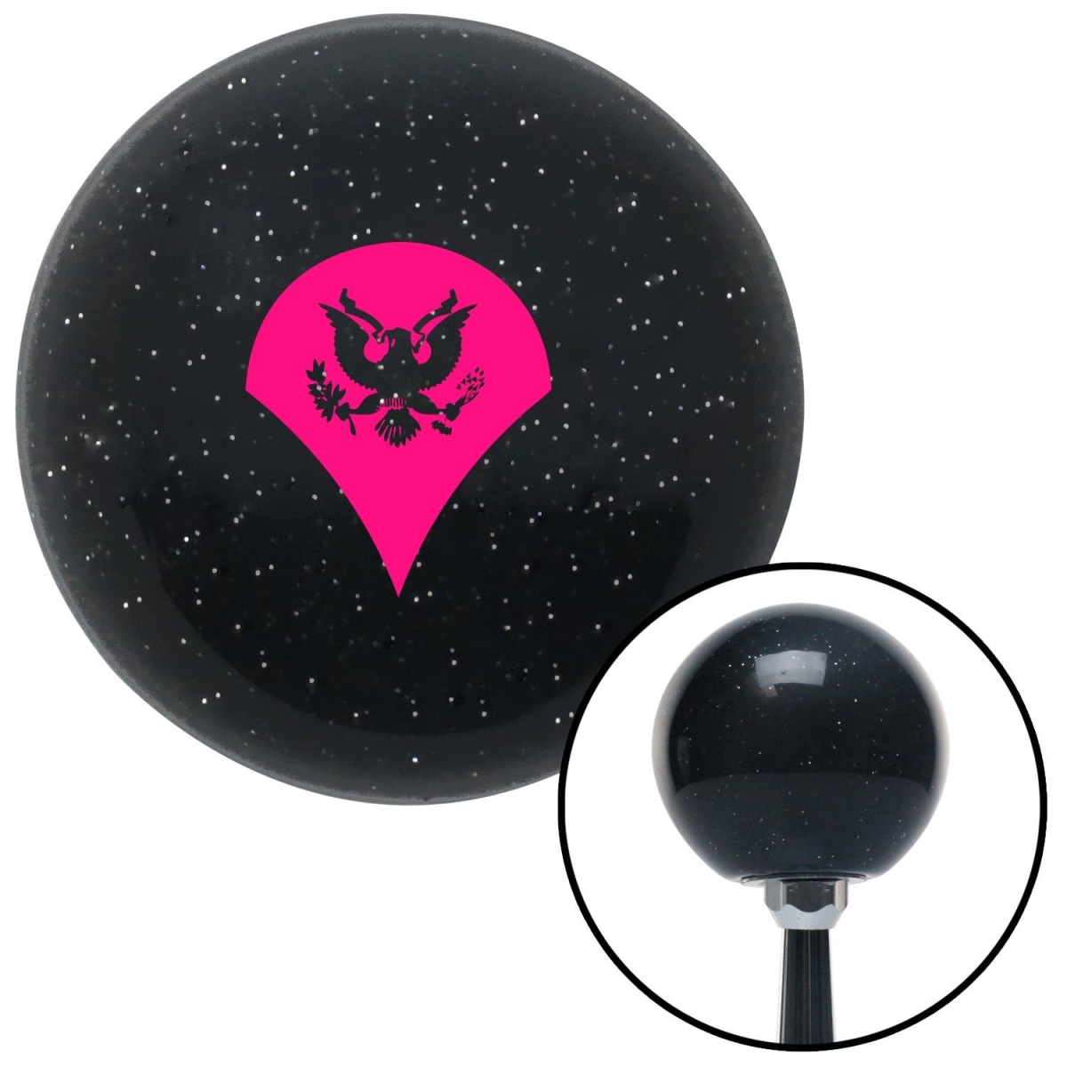 American Shifter 72529 Black Metal Flake Shift Knob with M16 x 1.5 Insert (Pink Specialist)
