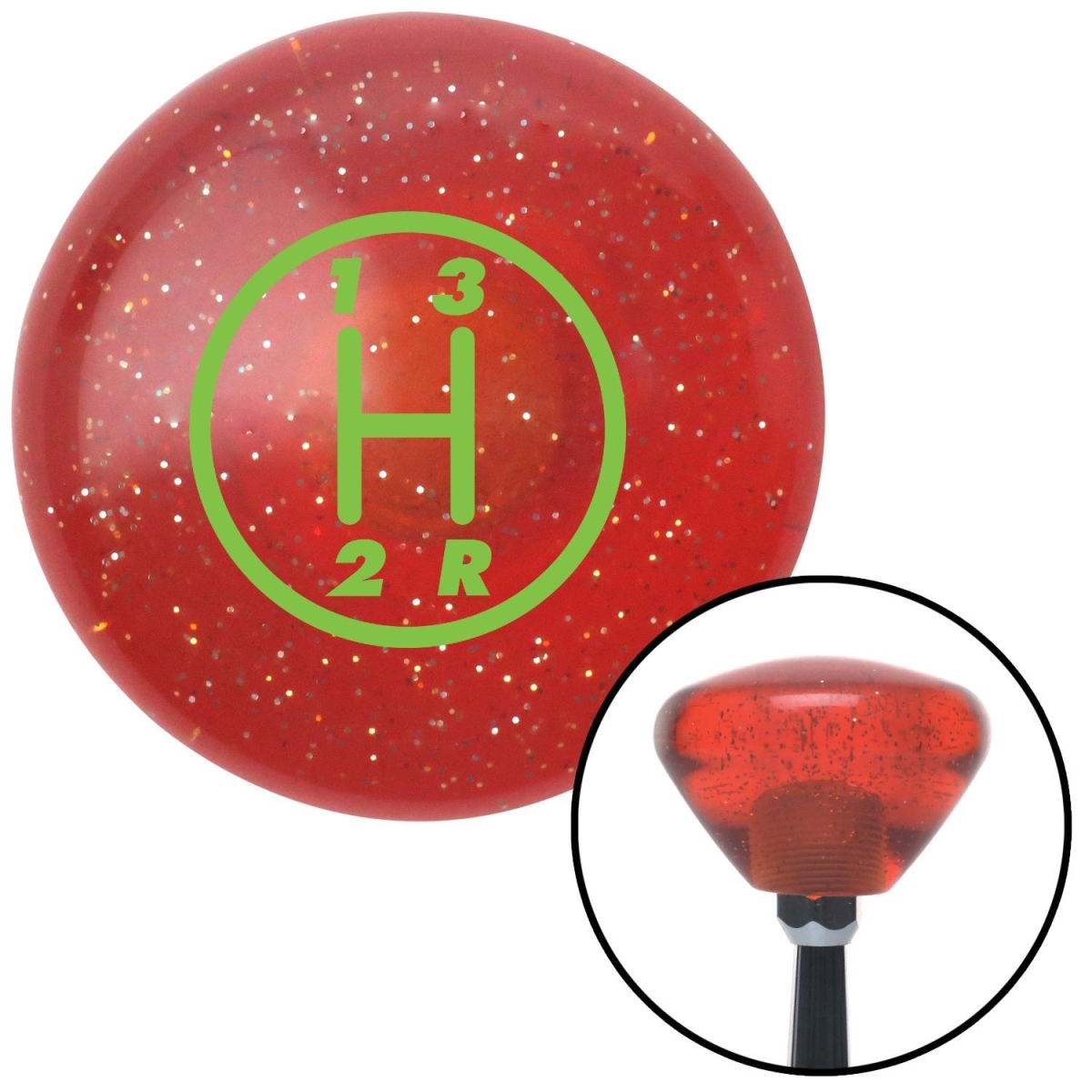 American Shifter 176315 Orange Retro Metal Flake Shift Knob with M16 x 1.5 Insert (Green 3 Speed)