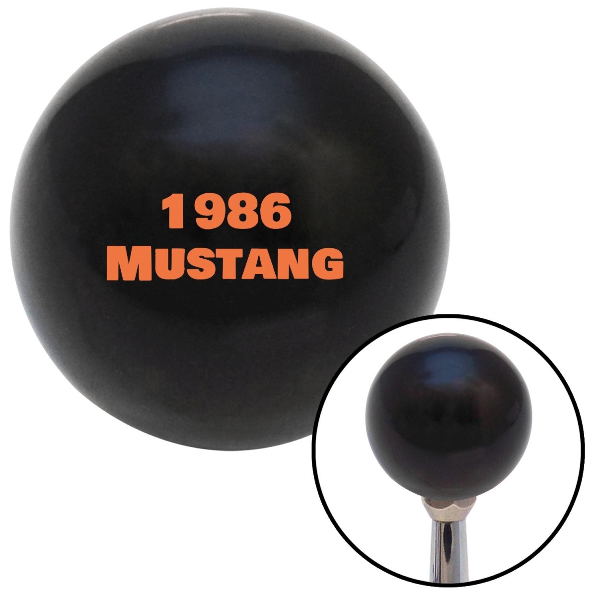 American Shifter 140156 Orange 1986 Mustang Black Shift Knob with M16 x 1.5 Insert Shifter Auto Manual Brody -  American Shifter Company