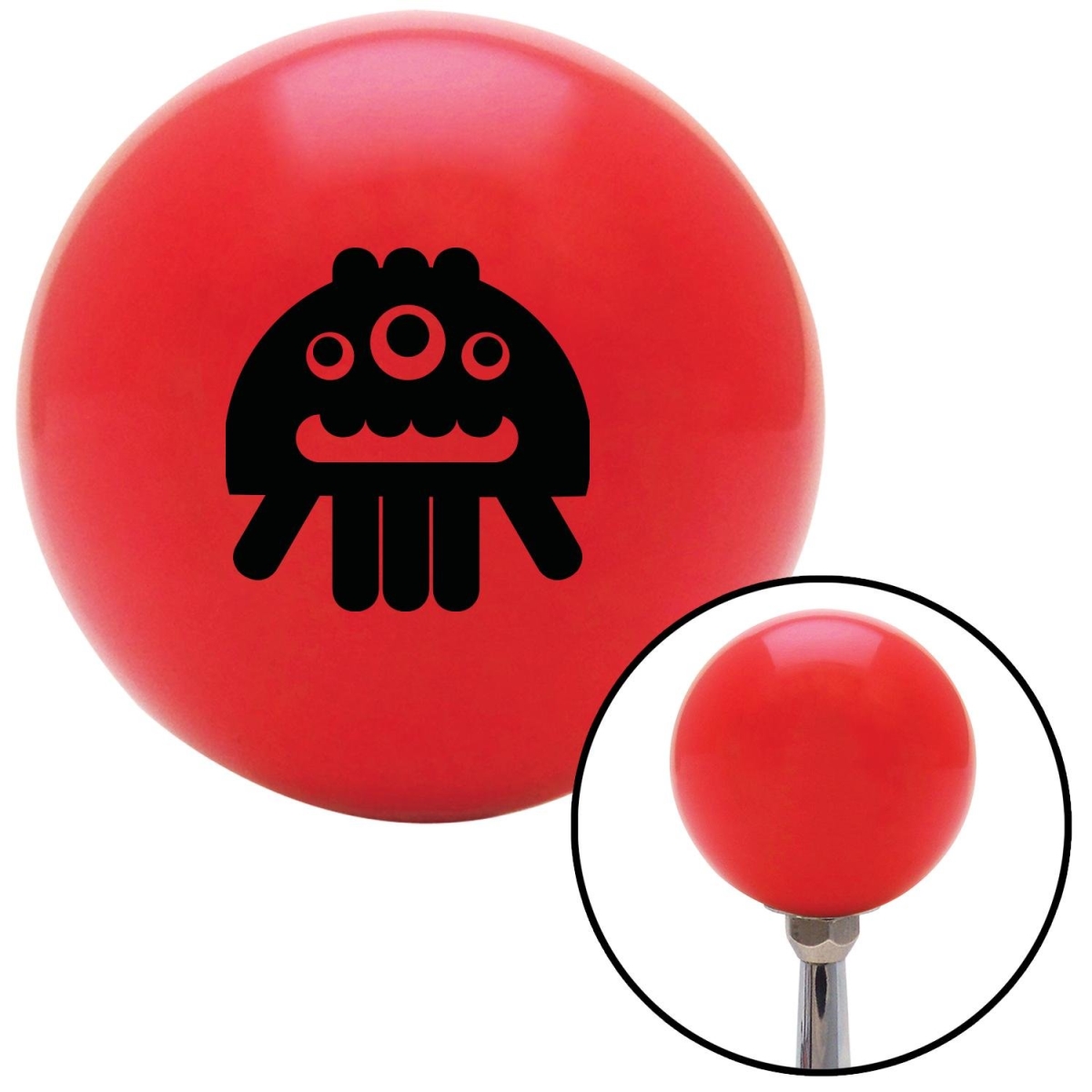 Picture of American Shifter 101376 Black Funny 3 Eyed Alien Red Shift Knob with M16 x 1.5 Insert Shifter Auto Manual