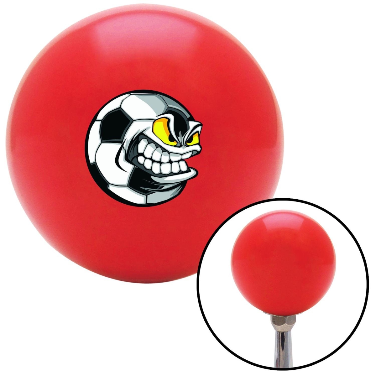 Picture of American Shifter 101491 Monster Soccer Ball Red Shift Knob with M16 x 1.5 Insert Shifter Auto Manual Brody