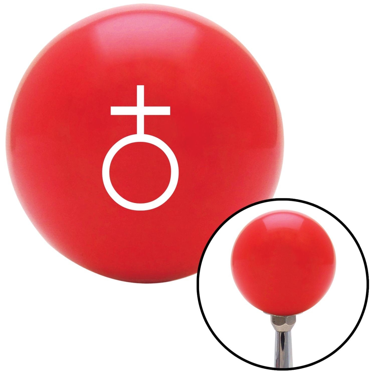 Picture of American Shifter 101701 White Earth Red Shift Knob with M16 x 1.5 Insert Shifter Auto Manual Custom Brody