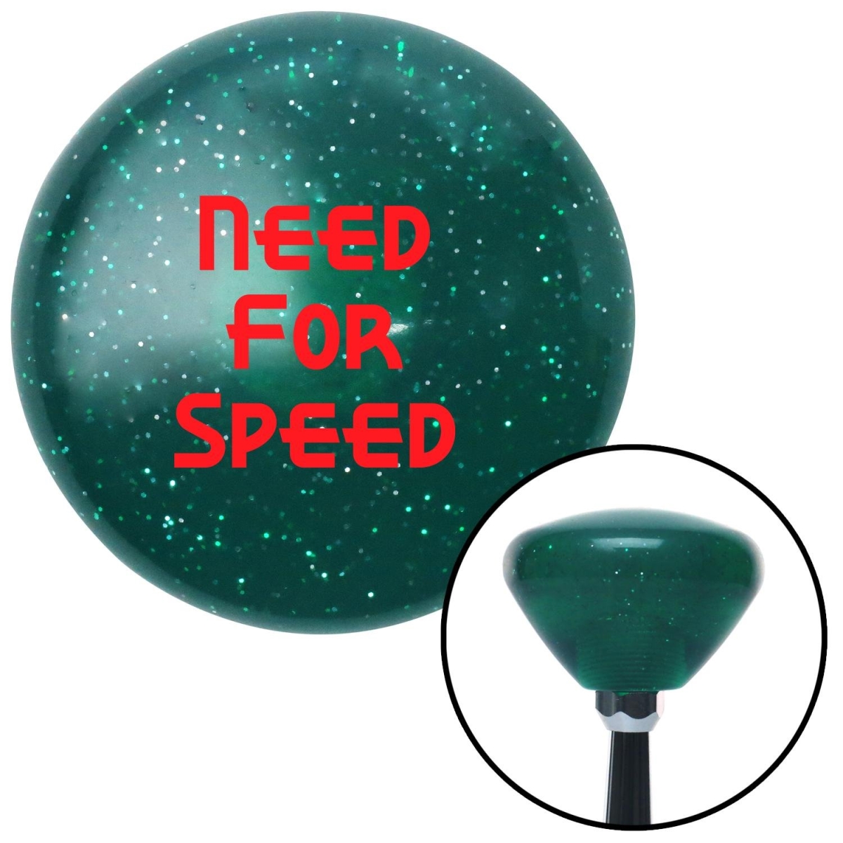 American Shifter 205804 Green Retro Metal Flake Shift Knob with M16 x 1.5 Insert (Red Need for Speed)