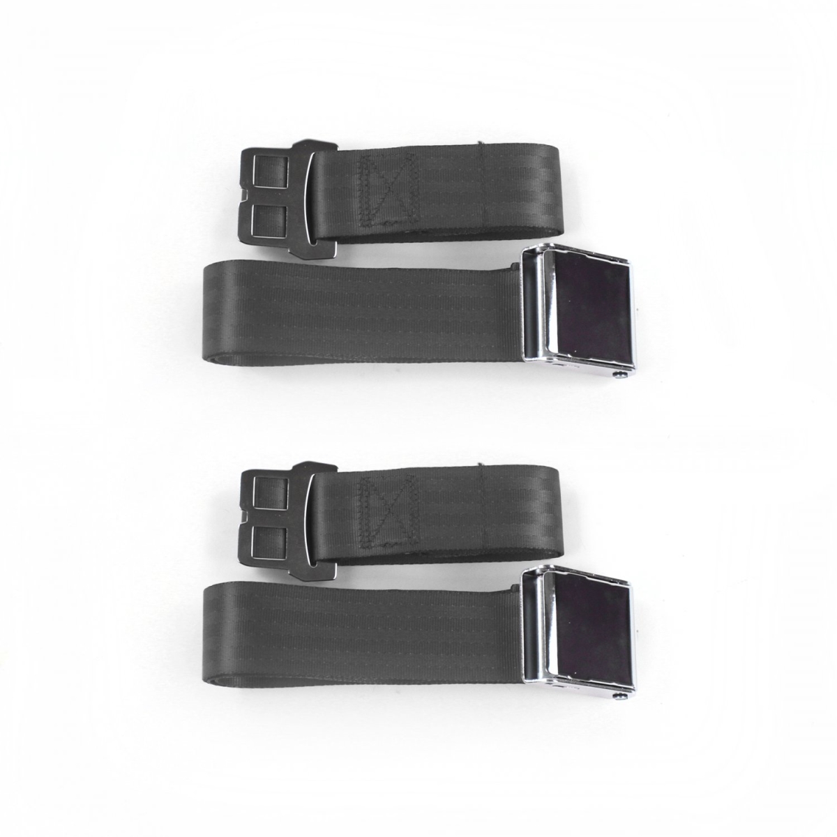Airplane 2 Point Charcoal Lap Bench Seat Belt Kit for Chevy Impala 1965-1970 - 3 Belts