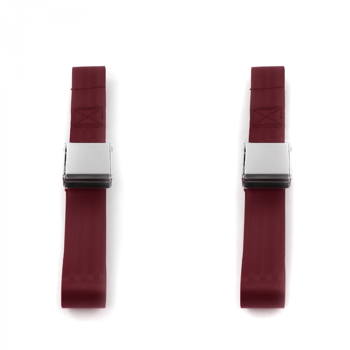 Airplane 2 Point Burgundy Lap Bucket Seat Belt Kit for VW Type 3 Squareback - 2 Belts