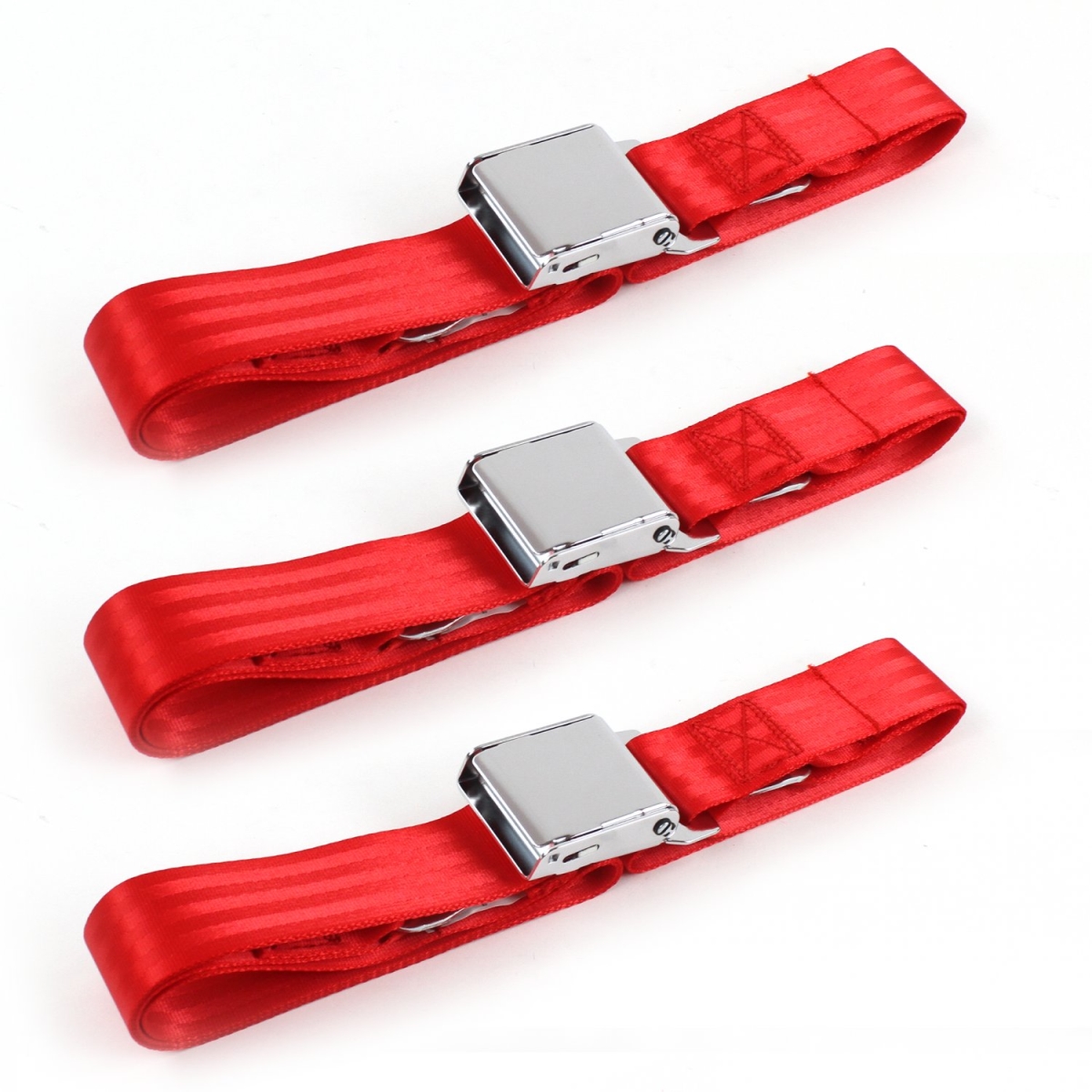 Airplane 2 Point Red Lap Bench Seat Belt Kit for Camaro 1993-2002 - 3 Belts