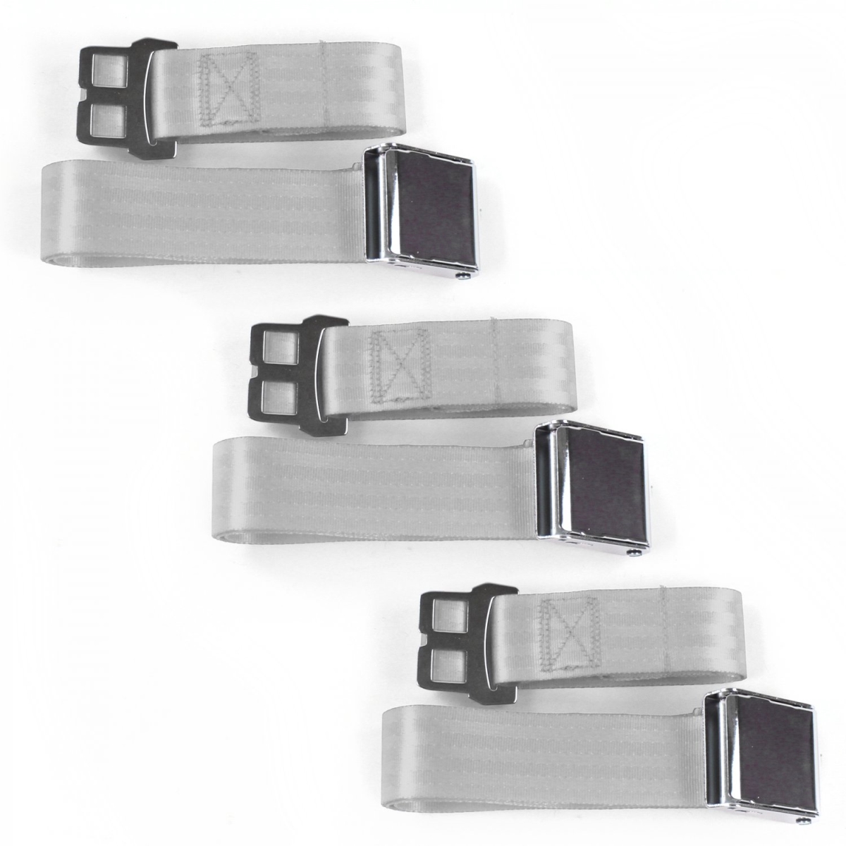 Airplane 2 Point Gray & Grey Lap Bench Seat Belt Kit for Ford 1933-1934 Model C - 3 Belts