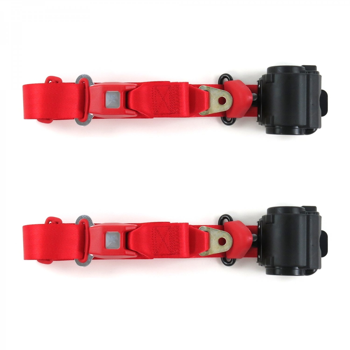 Standard 3 Point Red Retractable Bucket Seat Belt Kit for Ford Thunderbird 1961-1966 - 2 Belts
