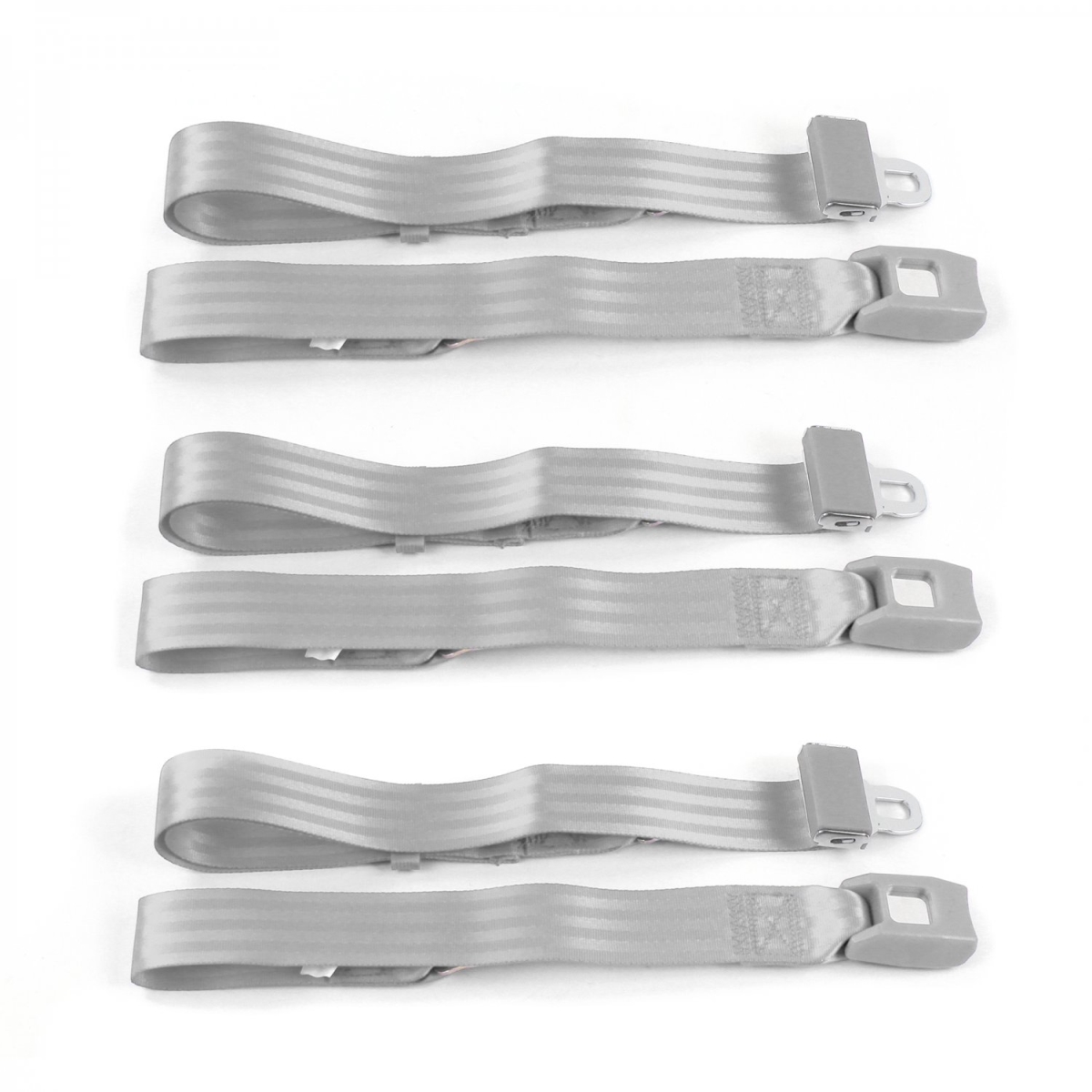 Standard 2 Point Gray & Grey Lap Bench Seat Belt Kit for Ford Mustang 1964-1966 - 3 Belts