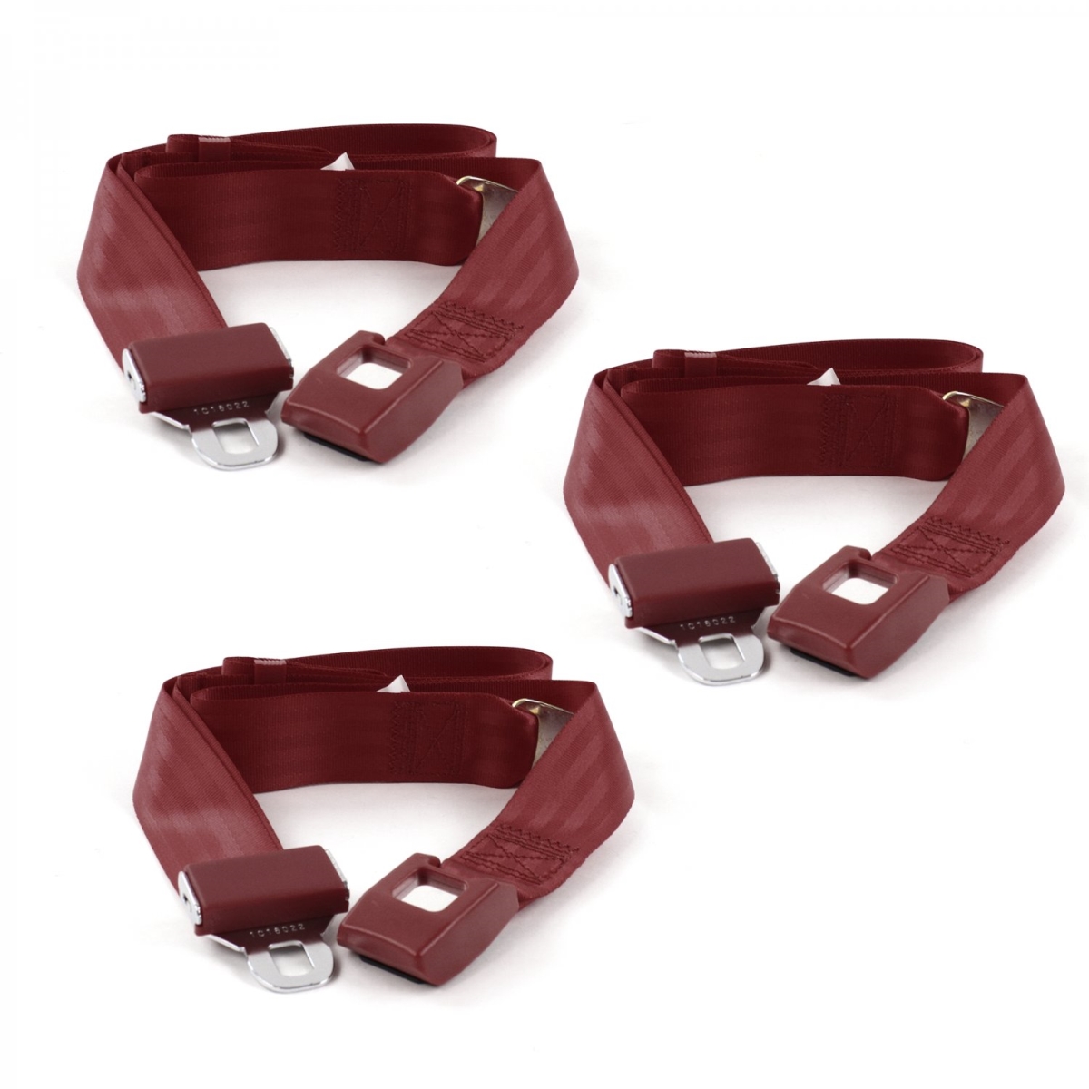Standard 2 Point Burgundy Lap Bench Seat Belt Kit for AMC Eagle 1979-1987 - 3 Belts