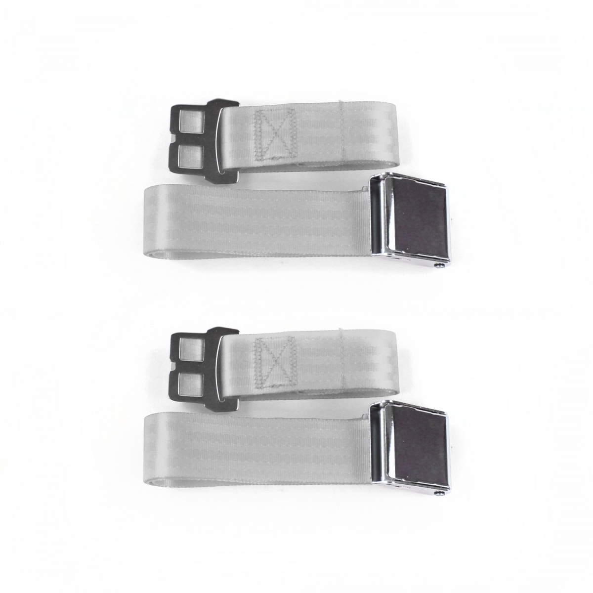 661389 Airplane 2 Point Gray & Grey Lap Bucket Seat Belt Kit for Ford Bronco 1966-1977 - 2 Belts