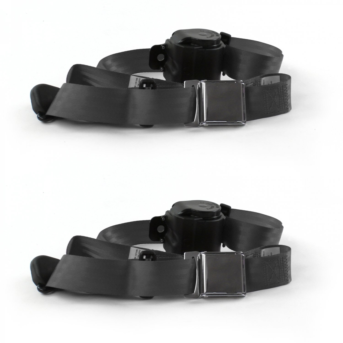 Airplane 3 Point Charcoal Retractable Bucket Seat Belt Kit for Ford Thunderbird 1961-1966 - 2 Belts