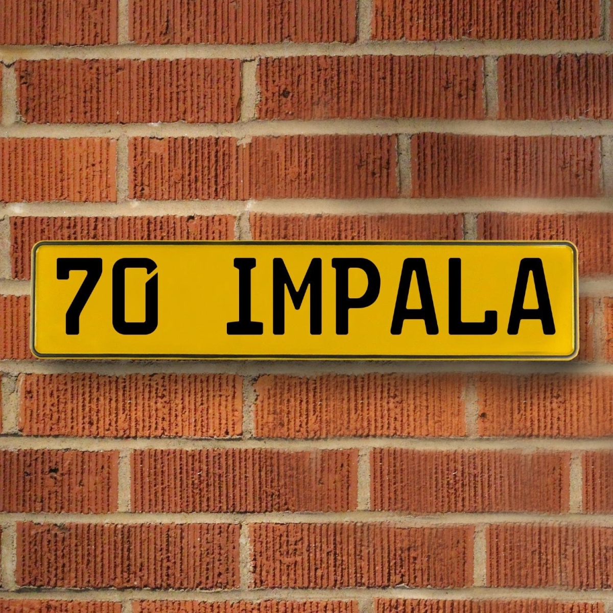 Vintage parts USA 787552 70 IMPALA automotive chevy Yellow Stamped Aluminum Street Sign Mancave Wall Art