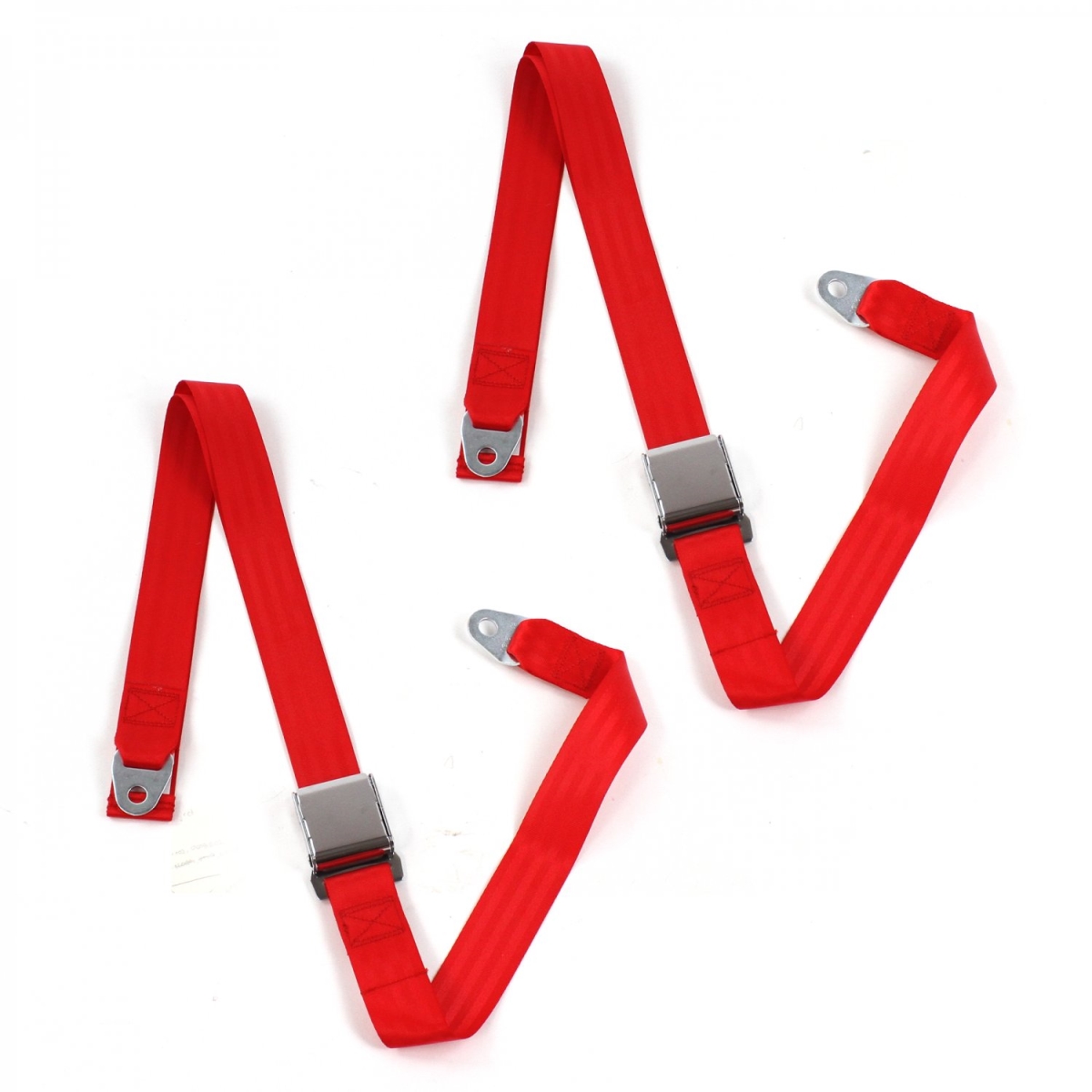 Airplane 2 Point Red Lap Bucket Seat Belt Kit for Ford Thunderbird 1980-1982 - 2 Belts