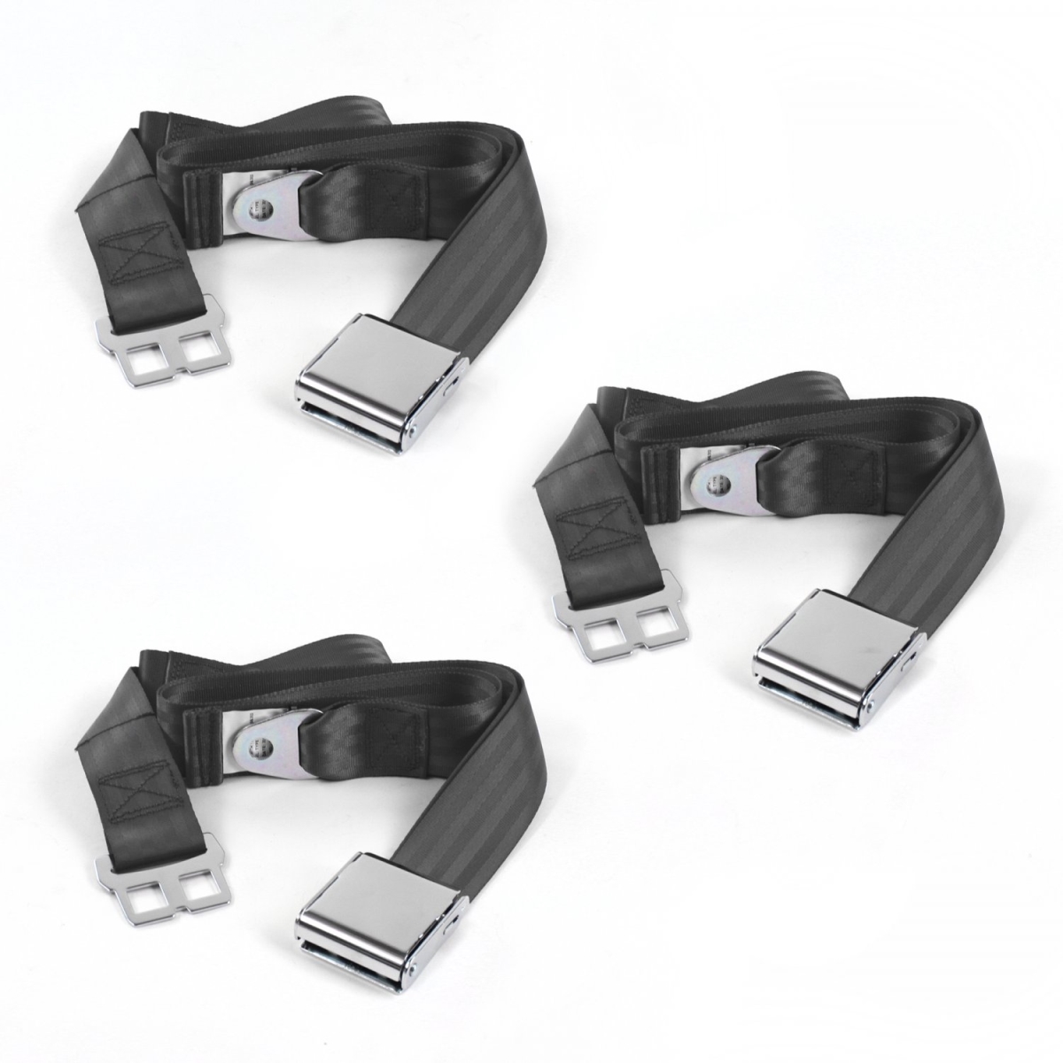 Airplane 2 Point Charcoal Lap Bucket Seat Belt Kit for AMC Eagle 1979-1987 - 2 Belts