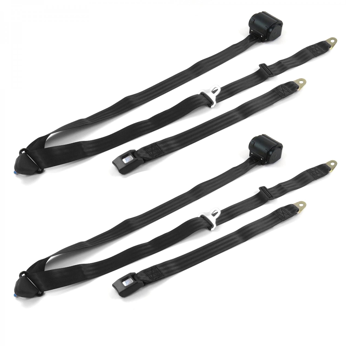 668939 Standard 3 Point Black Retractable Bucket Seat Belt Kit for Chevy S10 Blazer 1982-1994 - 2 Belts