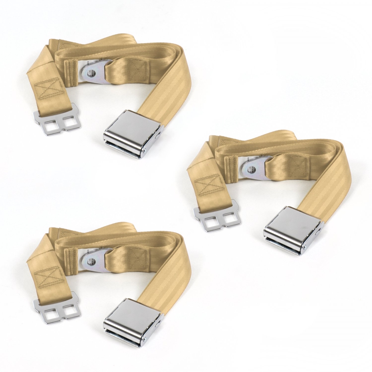 Tan Lap Bench Seat Belt Kit for 1973-1991 Chevy FS Blazer Airplane 2 Point - 3 Belts