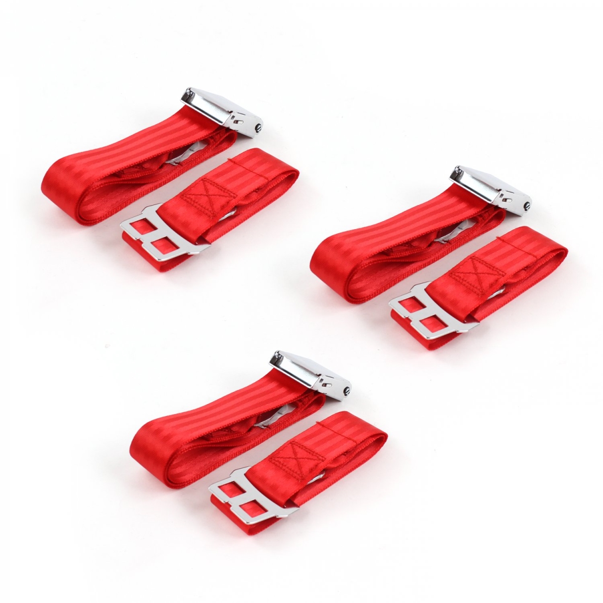 Red Lap Bench Seat Belt Kit for 1959-1971 Triumph Herald Airplane 2 Point - 3 Belts