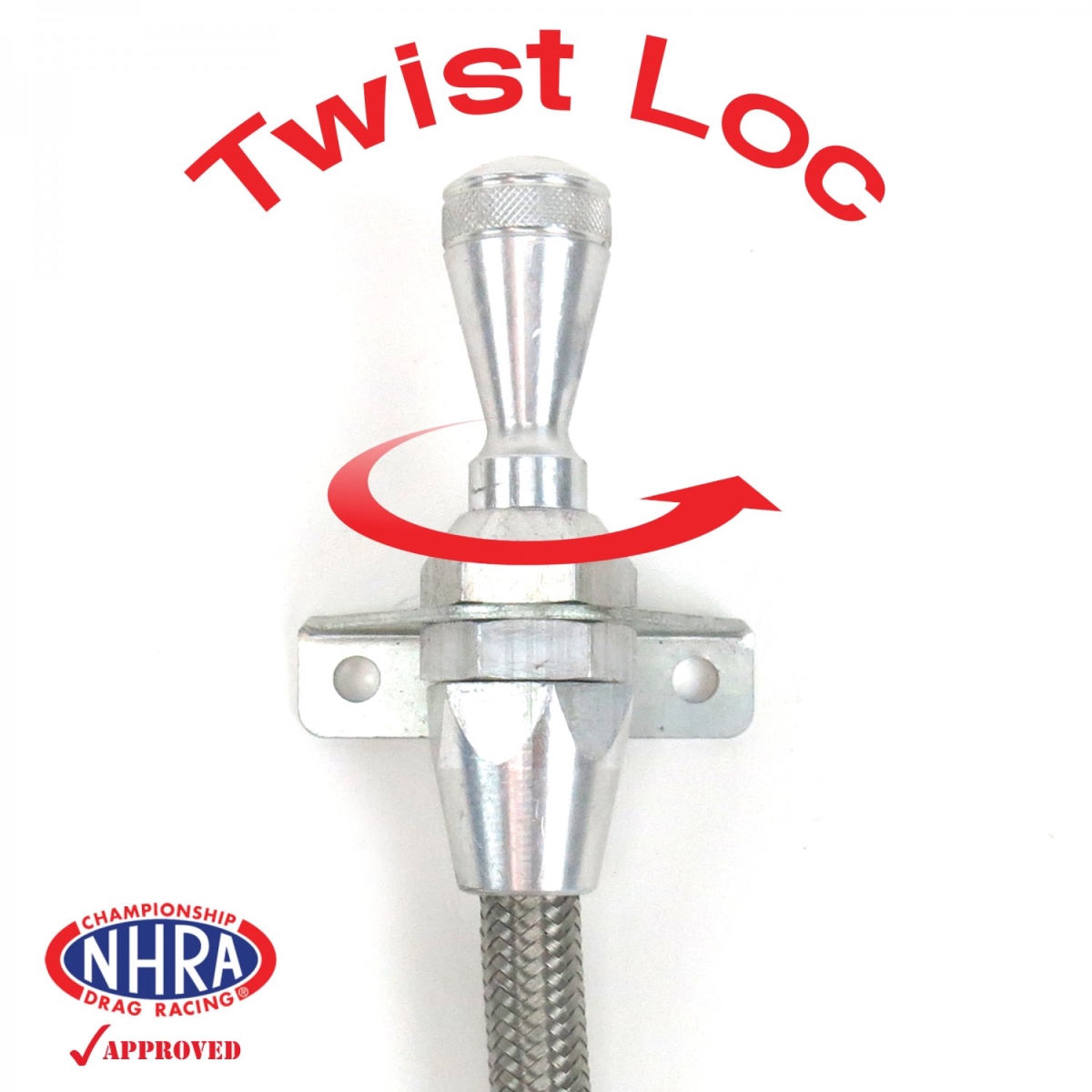 American Shifter  4L60 Billet & Stainless Steel Braid Locking Transmission Dipstick with Firewall & Transmission Mount