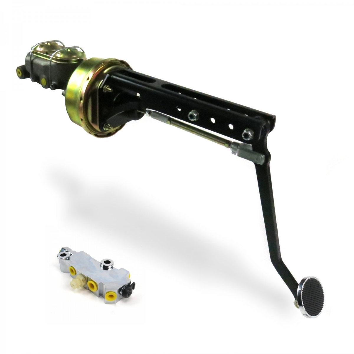 Universal Adjustable FW 9 in. Single Brake Pedal kit with Disc & Drum 3 in. Chrome Pad
