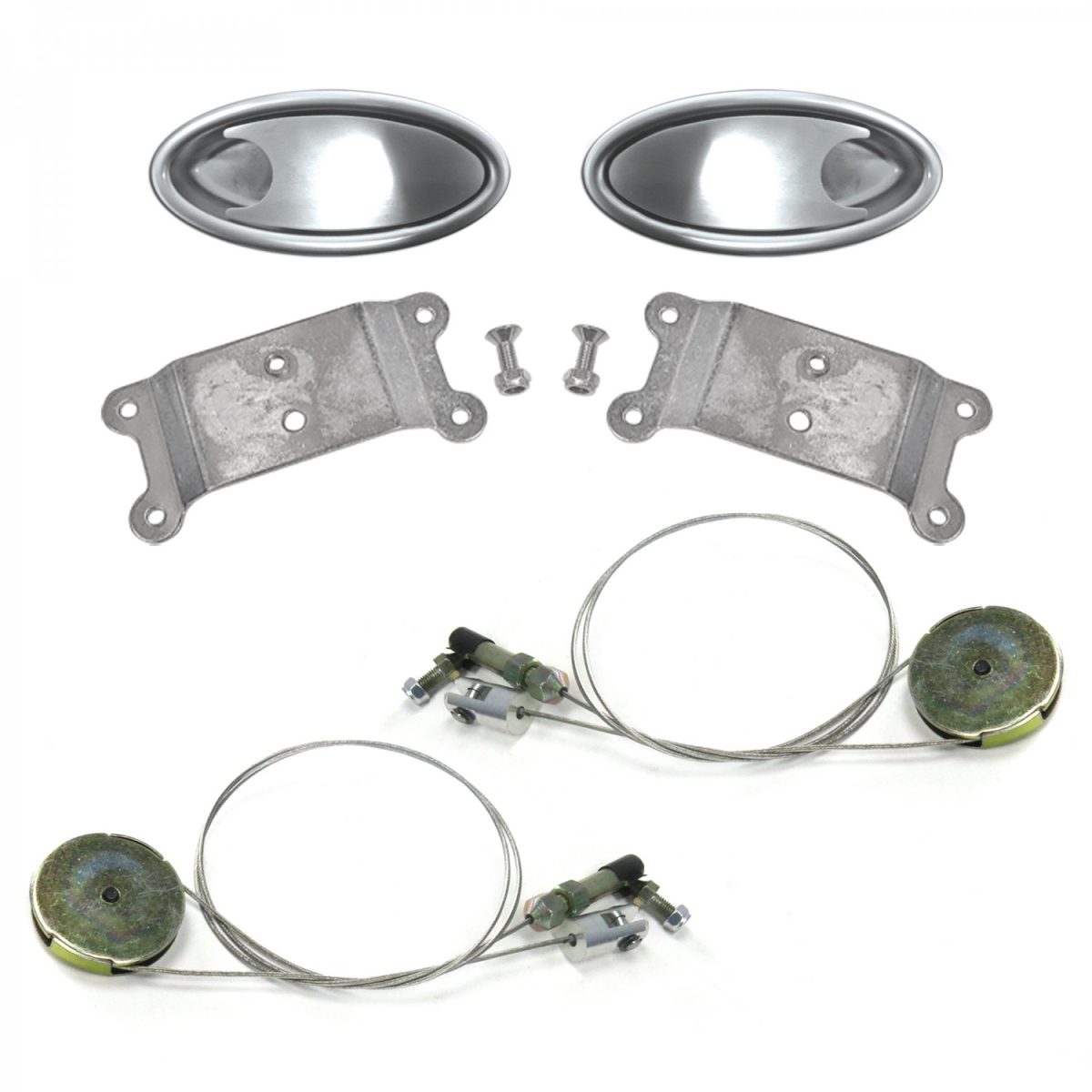 Door Handle Notch Lever Kit with Cable & Pulley System - Set of 2