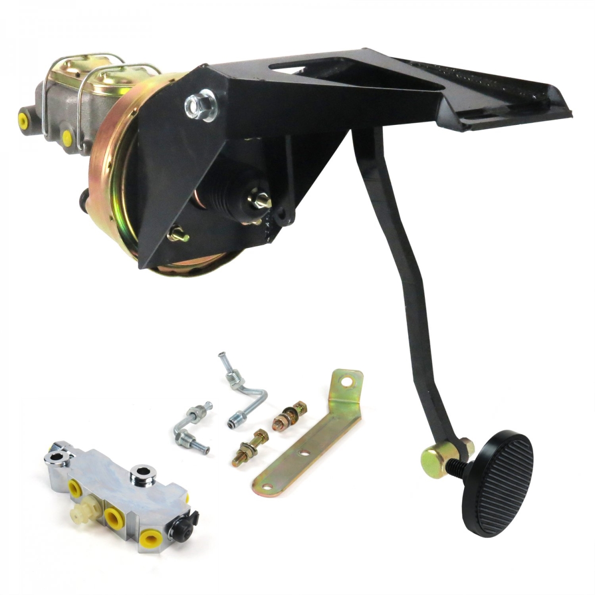 FW 7 in. Single Brake Pedal Kit with Adjustable Disc & Disc Small Oval Black Pad for 1955-1959 Chevy Truck
