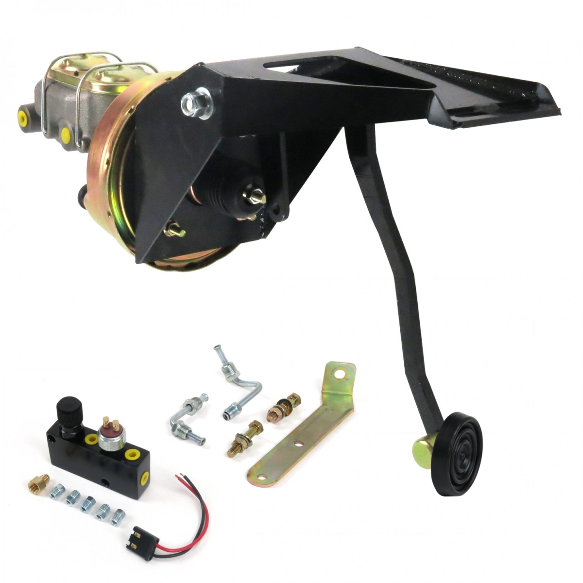 FW 9 in. Single Brake Pedal Kit with Adjustable Disc & Disc 3 in. Rubber Pad for 1955-1959 Chevy Truck