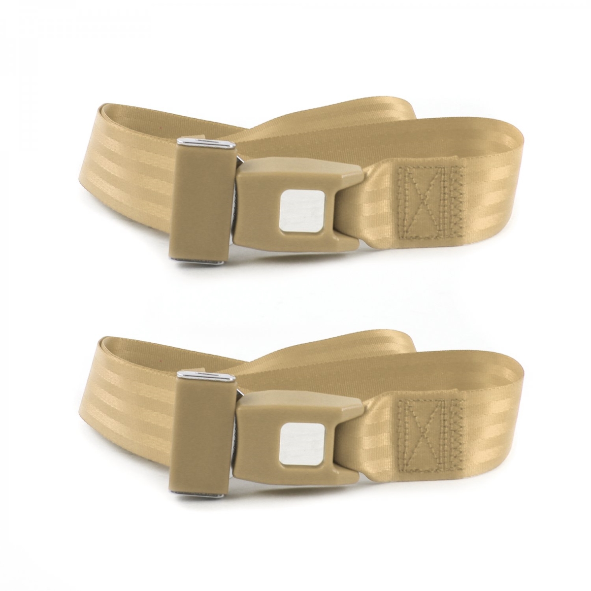 Tan Lap Bucket Seat Belt Kit for 1970-1981 Camaro Standard 2 Point - 2 Belts