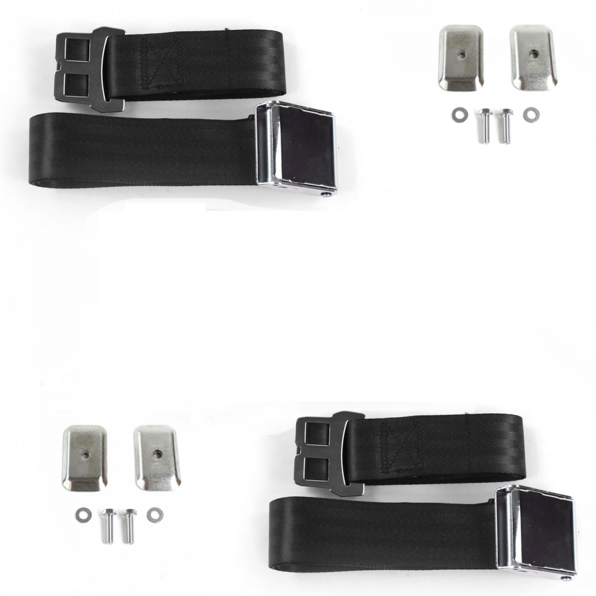 Black Lap Bucket Seat Belt Kit for 1977-1979 Ford Thunderbird Airplane 2 Point - 2 Belts