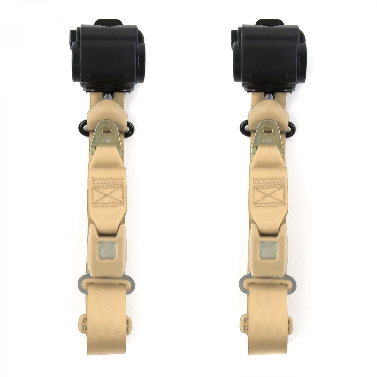 Tan Retractable Bucket Seat Belt Kit for 1961-1966 Ford Thunderbird Standard 3 Point - 2 Belts