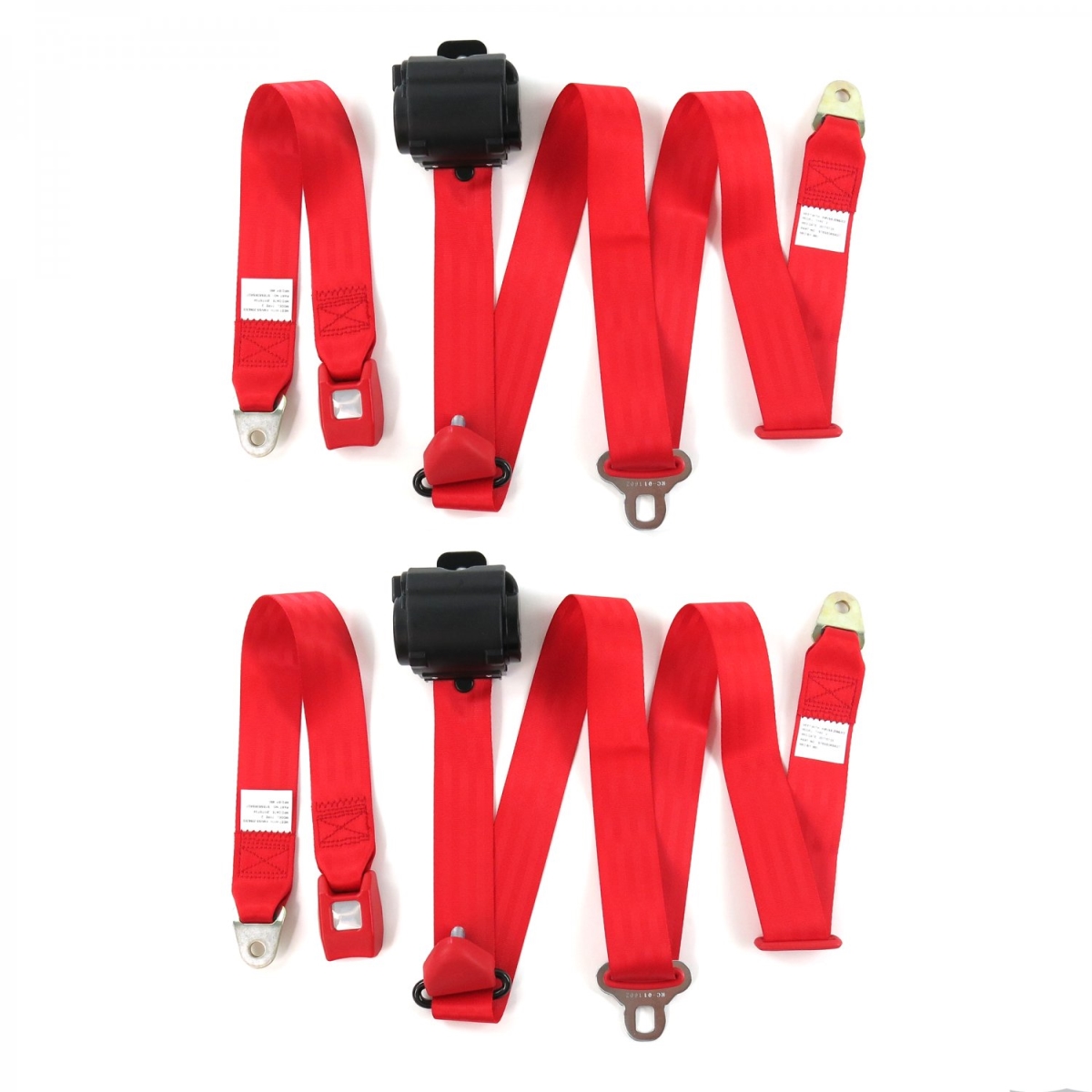 Red Retractable Bucket Seat Belt Kit for 1982-1994 Chevy S10 Blazer Standard 3 Point - 2 Belts
