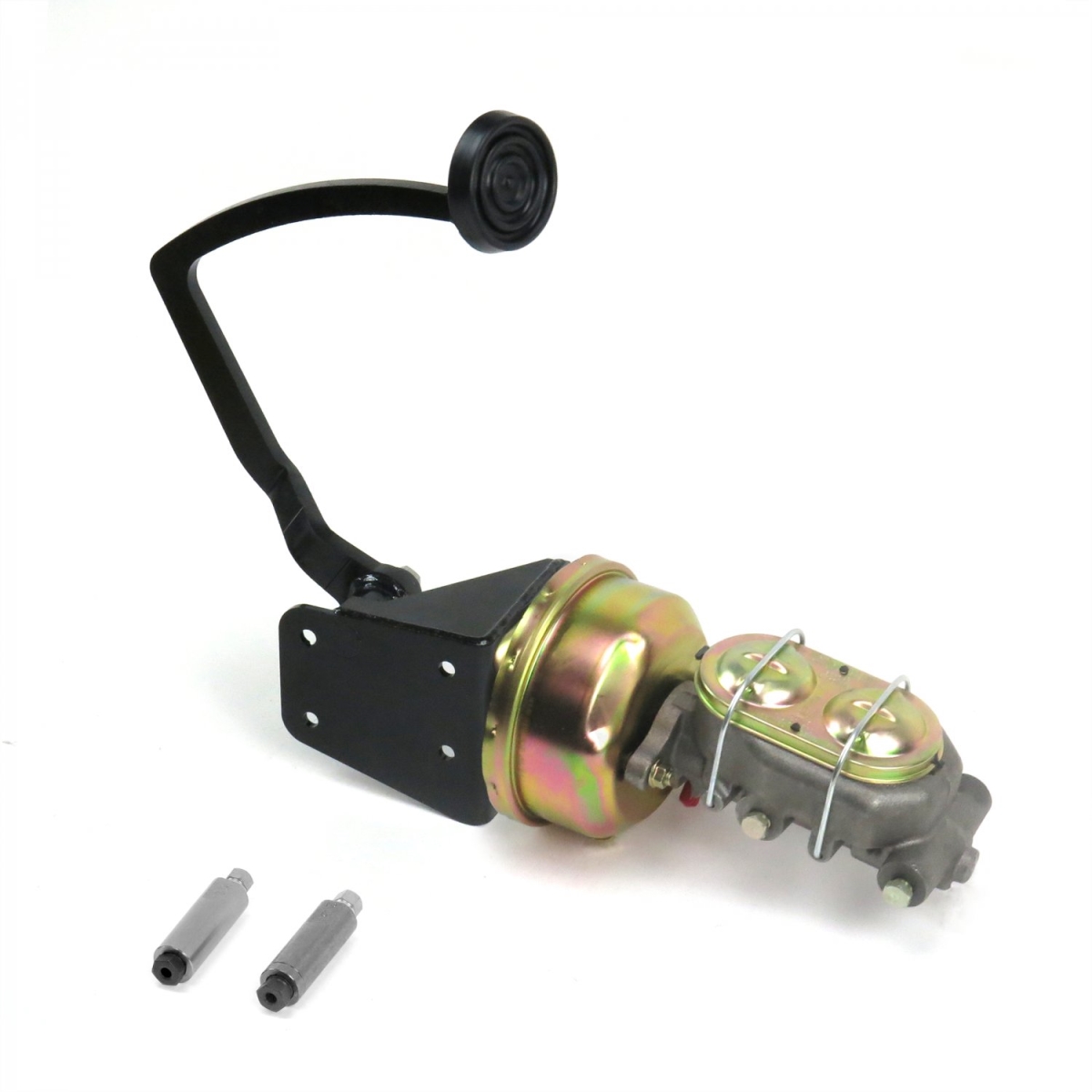 8 in. 3 in. Pad Disk & Drum Round Rubber Single Brake Pedal Kit for 1932 Ford Model B, Black