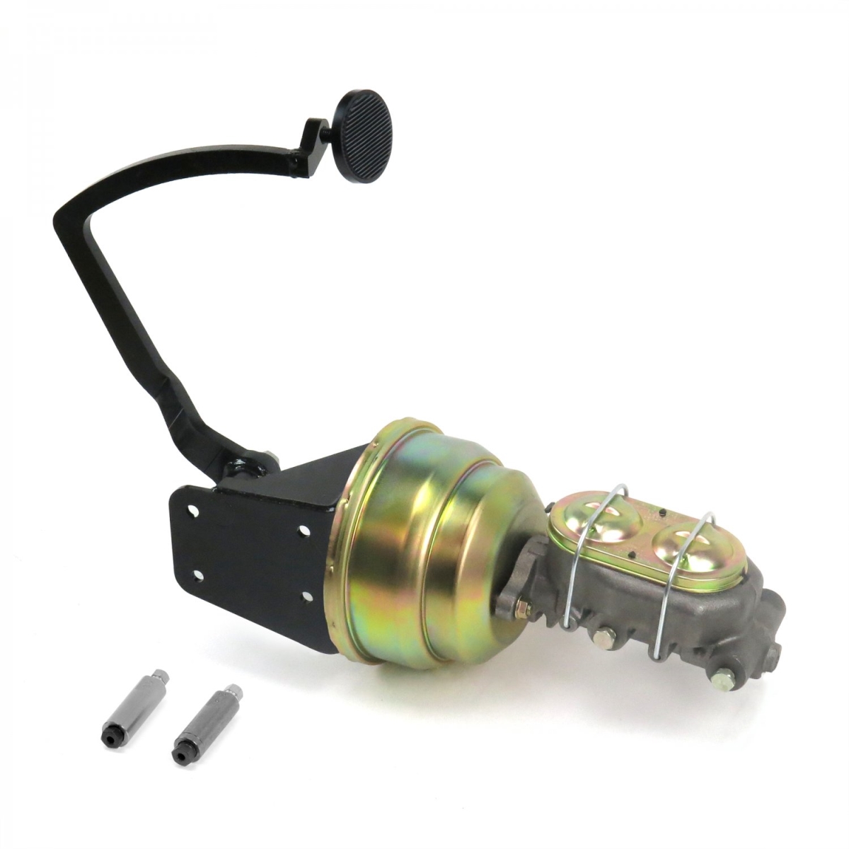 8 in. 3 in. Pad Disk & Disk Round Dual Brake Pedal Kit for 1932 Ford Model B, Black