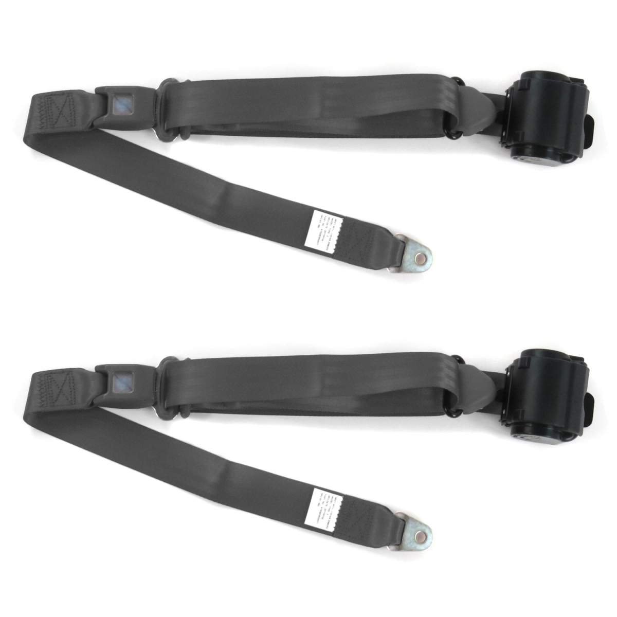 3 Point Standard Retractable Bucket Seat Belt Kit with 2 Belts for 1928-1931 Ford Model A, Charcoal