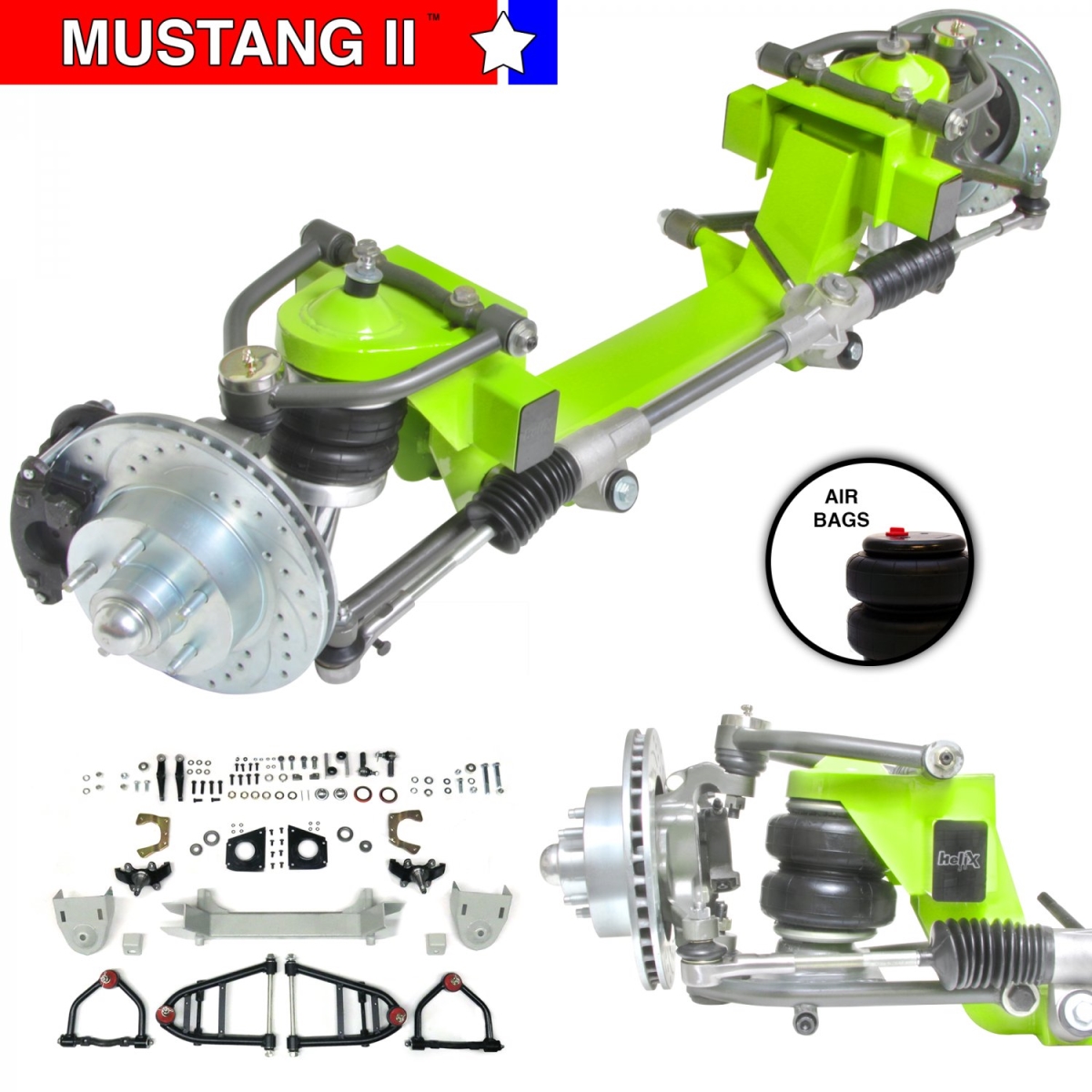 6 x 5.5 in. IFS AirBag Manual Left Hand Drive Rack for 1941-1948 Studebaker Car Mustang II