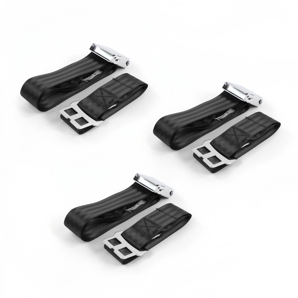 Black Lap Bench Seat Belt Kit for 1952-1954 Ford Airplane 2 Point - 3 Belts