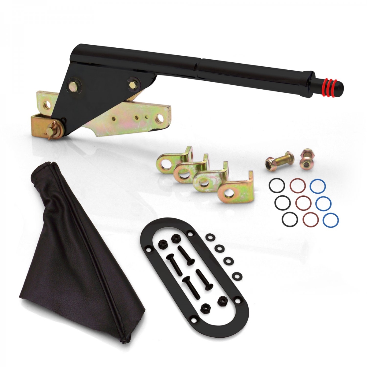 American Shifter 315474 Floor Mount Black Emergency Parking Brake, Black Boot & Black Trim Ring