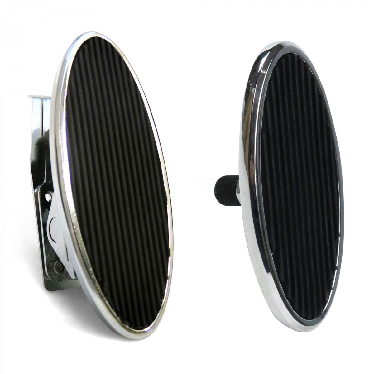 Oval Floor Mount Gas Pedal with Small Oval Brake Pad Chromed Billet